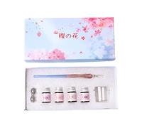 Pluma de cristal vintage hecha a mano para caligrafía de flores, caja de regalo para dibujar firmas, decoración vintage hecha a mano con flores para decoración de dibujo