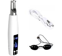 Pluma de eliminación de Manchas, Pluma de eliminación Lunares para Eliminar Tatuaje Cicatriz Pluma De Picosegundo, 9 Niveles de frecuencia y 4 Niveles de Intensidad,Blue Light