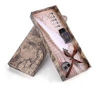 Pluma de Escritura,Pluma de Plumas de Tinta metal pluma de caligrafía Pluma de Inmersión con 5 plumillas de repuesto y Base de punta de pluma para regalo de papelería(white)