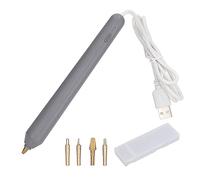 Pluma De Estampado En Caliente, Pluma De Estampación USB Calentado a Mano Con 4 Puntas de Pluma Calentadora, Herramienta de Policía Estampación Creativa para Bricolaje, Pluma de Dibujo Freestyle