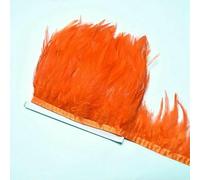 Pluma de faisán negra de 300 cm, adorno para costura, para fiestas, hecha a mano, para bodas, manualidades, decoración del hogar, accesorios, 10-15 cm, naranja, 100 cm, 3 metros