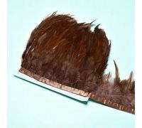 Pluma de faisán negra de 300 cm, adorno para costura, para fiestas, hecha a mano, para bodas, manualidades, decoración del hogar, accesorios, 10-15 cm, marrón, 100 cm, 3 metros