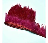 Pluma de faisán negra de 300 cm, adorno para costura, para fiestas, hecha a mano, para bodas, manualidades, decoración del hogar, accesorios de 10-15 cm, color vino tinto, 100 cm, 3 metros
