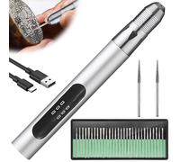 Pluma de grabado eléctrica: kit de herramientas de grabado recargable, mini herramienta de grabado con accesorios de grabado, bolígrafo de grabado, bolígrafo de grabado giratorio, bolígrafo de grabado