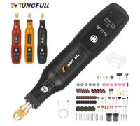 Pluma de grabado inalámbrica recargable por USB, herramientas Dremel, taladro eléctrico inalámbrico, herramienta rotativa, taladro manual inalámbrico para joyería de vidrio Black C
