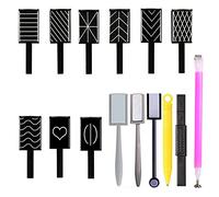 Pluma de imán de uñas, MKNZOME 5 piezas de imán de doble cabeza Stick Nail Art Tool Set para Magic 3D Cat Eye UV Gel esmalte de uñas DIY (15 piezas)