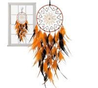 Pluma - de pared hecho a mano - Nursery Wall Art Ornament Craft con perlas naranjas, decoración de la habitación Art Ornament Craft Gift