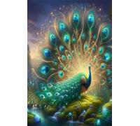 Pluma de Pavo Real de fantasía Puzle de 60 Piezas 40x28 cm - Rompecabezas DIY Pintura, Entretenimiento Creativo Adultos Mayores de 14 años Decoración del Hogar