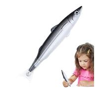 Pluma de pescado novedosa, papelería realista, herramienta creativa de escritura de tinta negra, accesorio de escritorio divertido | Recuerdos de , aula, oficinas, hogar, perfecto para niños
