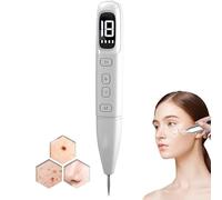 Pluma de plasma/bolígrafo de belleza, pantalla LCD, ajuste de 18 niveles, eliminación de lunares oscuros, herramienta de eliminación de verrugas y pecas, para el hogar y salón de belleza (blanco)