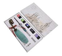 Pluma de pluma vintage Pluma de inmersión de vidrio Pluma de calígrafo Juego de plumas Pluma de pluma Pluma de escritura Escritura Pluma de cristal Firma Pluma de regalo Pluma de regalo