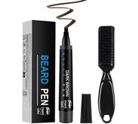 Pluma de relleno para barba, kit de mejora de barba impermeable, lápiz de relleno de bigote, juego de brochas moldeadoras de barba natural, herramienta de aseo para cejas, para peinar el cabello