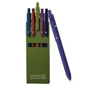 Pluma de secado rápido para el registro - Tinta de gel, mango suave | Juego de 5 bolígrafos de rodillos, instrumentos de escritura finos, papelería de oficina y escuela, kit de