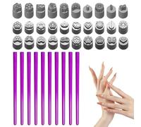 Pluma de sello de uñas, conjunto de bolígrafos de sello de uñas | Herramientas de estampación para mujer, bolígrafo de uñas con flores - Juego de bolígrafos de sello de precisión para uñas, bolígrafo