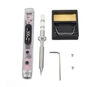 Pluma de soldador digital inteligente con pantalla de diodo emisor de luz orgánica y cabezal SI B2 - Entrada CC de 12 V a 25 V - Carcasa de PC transparente ignífuga - Control