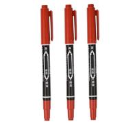 Pluma de tatuaje temporal, Rotulador de tatuaje 3PCS 5.39 pulgadas Lápiz de marcado de piel impermeable Punta fina Tinta corporal Marcador de doble cabeza Fácil de colorear Rojo