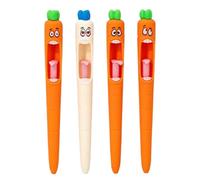 Pluma de tinta de zanahoria gritando - Pluma de gel para aliviar el estrés al presionar la lengua | Papelería de escritura suave con tinta negra para estudiantes, profesores, compañeros de trabajo