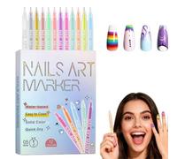 Pluma de uñas impermeable para,Juego de 12 bolígrafos para arte de uñas, 2026 nuevos marcadores para esmalte de uñas 3D,para dibujo de puntos, pintura y trazado de bricolaje,Nail Art Graffiti Pens