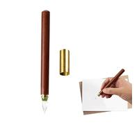 Pluma de vidrio de inmersión: mango de madera transparente, estilo vintage elegante, escritura con tinta de punta fina, herramienta de firma artística | Caligrafía Dibujo Diario Pluma Mujeres Hombres