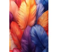 Pluma Diamond Painting, Color Diamond Painting Adultos, 5D Pintura Diamante NiñOs, Full Drill círculo Cristal Gem Conjunto De ArtesaníA Principiantes, Para Decoracion Navidad Interior 50x70cm 0U-699