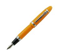 Pluma estilogr fica Lanxivi Jinhao 159, color naranja, con adornos plateados, grande y pesada, con estuche