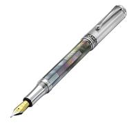 Pluma estilogr fica Xezo Maestro de n car negro, plum n mediano. Cromada. Hecha a mano. No hay dos plumas iguales.