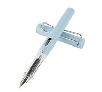 Pluma estilográfica clásica de color macarrón negro, pluma con capucha de metal, suministros escolares, escritura de regalo, pluma estilográfica para escribir caligrafía fina recargable y juego para