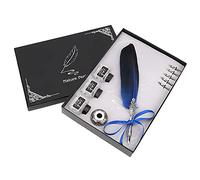 Pluma estilográfica clásica Vintage, pluma de caligrafía, pluma, conjunto de plumas de inmersión (azul)