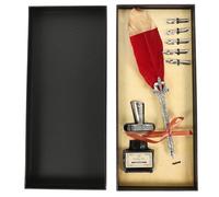 Pluma Estilográfica Creativa de Caligrafía Vintage Punta de Inmersión, Tinta Incluida, Diseño Tallado en Color Vino Rojo, Kit de Escritura Retro para Estudiantes y Obsequio