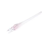 Pluma estilográfica de cristal vintage para caligrafía, tinta de relleno hecha a mano, caligrafía distintiva (rosa)