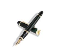 Pluma estilográfica de metal Pluma de caligrafía de escritura de 0, 5 mm para oficina, escuela, negocios, firma, elementos esenciales, fuente de la Selva Negra, punta extrafina, diseño clásico y