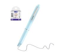 Pluma estilográfica Desechable, Pluma De Escritura, Caligrafía De Lujo, Compresión Manual, Punta Fina De 0,38 Mm, Flujo De Tinta Uniforme | Mango De Metal Resistente Con 5 Cartuchos Recargables