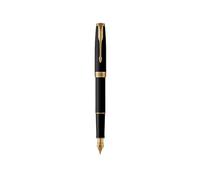 Pluma estilográfica - PARKER - Sonnet - Negro mate - Atributos dorados - Plumín fino
