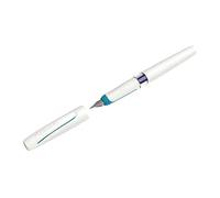 Pluma Estilográfica Pelikan ILO Cuerpo Blanco, Plumín Ultraplano, para la Escuela y la Oficina, para Diestros y Zurdos, Cartucho Azul Incluido, Recargable, Made in Germany