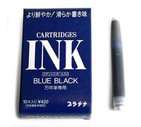 Pluma estilográfica platino para cartucho tinta azul negro