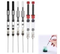 Pluma estilográfica, pluma estilográfica, cartuchos de tinta, convertidor, jeringa de llenado de tinta, jeringa, recambio de cristal de tinta, convertidor de 6 unidades Tokaneit