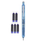 Pluma Estilográfica Recambiable,Instrumento de Escritura Suave - Antifugas Punta Media 0.38mm Pluma Retráctil con 5 Cartuchos de Tinta Recargables para Cuaderno, Diario, Escuela, Oficina y Estudio