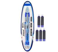 Pluma Estilográfica Recambiable - Instrumento de Escritura Suave | Pluma Estilográfica Retráctil Antifugas 0.38 mm con 5 Recambios de Tinta para Cuaderno, Arte, Dibujo, Escuela y Toma de