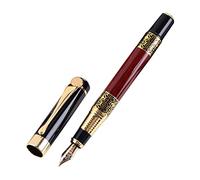 Pluma estilográfica recargable de grano de madera de metal para bocetos, diario, caligrafía, garabatos y regalos, pluma estilográfica de tinta