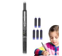 Pluma Estilográfica Recargable - Estilográfica Retráctil con 5 Cartuchos de Tinta - Herramienta de Caligrafía con Punta Fina de 0.38mm Suministros de Oficina para Bocetos Toma de Notas Delineación Dia