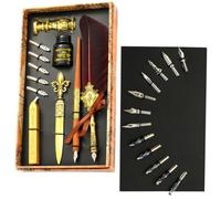Pluma estilográfica y conjunto de tinta | Pluma estilográfica vintage para escribir | remojar, sellar, herramienta de sobre, el mejor kit de regalo para escritura, dibujo, si