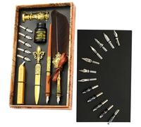 Pluma estilográfica y conjunto de tinta, pluma estilográfica vintage para escribir, remojar, sellar, sello de sello, herramienta de sobre, mejor kit de regalo para escritura, dibujo, l