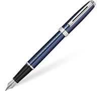 Sheaffer Prelude Deep Blue w/Horizontal Line Engraving and Fine Nib Fountain Pen