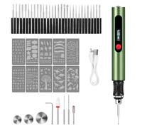 Pluma grabadora eléctrica de precisión | Madera, Vidrio, Metal, Plástico, Cuero, Piedra | 3 Velocidades, USB-C, 30 Mechas Diamantes Incluidas | Ideal para Principiantes y Regalo Creativo