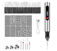 Pluma grabadora eléctrica de precisión | Madera, Vidrio, Metal, Plástico, Cuero, Piedra | 3 Velocidades, USB-C, 30 Mechas Diamantes Incluidas | Ideal para Principiantes y Regalo Creativo