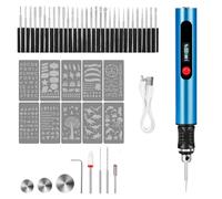 Pluma grabadora eléctrica de precisión | Madera, Vidrio, Metal, Plástico, Cuero, Piedra | 3 Velocidades, USB-C, 30 Mechas Diamantes Incluidas | Ideal para Principiantes y Regalo Creativo