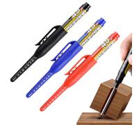 Pluma Impermeable Del Marcador - 3x Marcador Largo De Punta Profunda, 40g Tinta Seca | Uso Exterior Interior, Pluma De Construcción A Base De Aceite, Marcador De Madera Metálica, Herramienta De