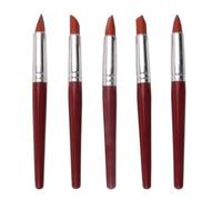 Pluma Moldeadora de Arcilla para Escultores, Mango de Madera Rojo | Puntas de Silicona Formas Variadas, Tubo de Aluminio, para Piezas de Cerámica y Talleres Creativos