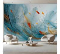 Pluma Papel Pintado Autoadhesivo Estilo Europeo Fotomurales 200 x 140 cm | Papel Pintado Fotomurales Autoadhesivo, 3D Efecto Papel Tapiz Fotográfico Mate Lienzo, Fácil de Limpiar, Personalizable