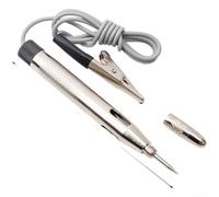 Pluma probadora de voltaje automotriz para 6 V, 12 V, 24 V CC CA con pantalla LED y sonda de metal para pruebas de circuito de vehículos fiables y resolución de problemas (plateado)